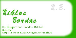 miklos bordas business card